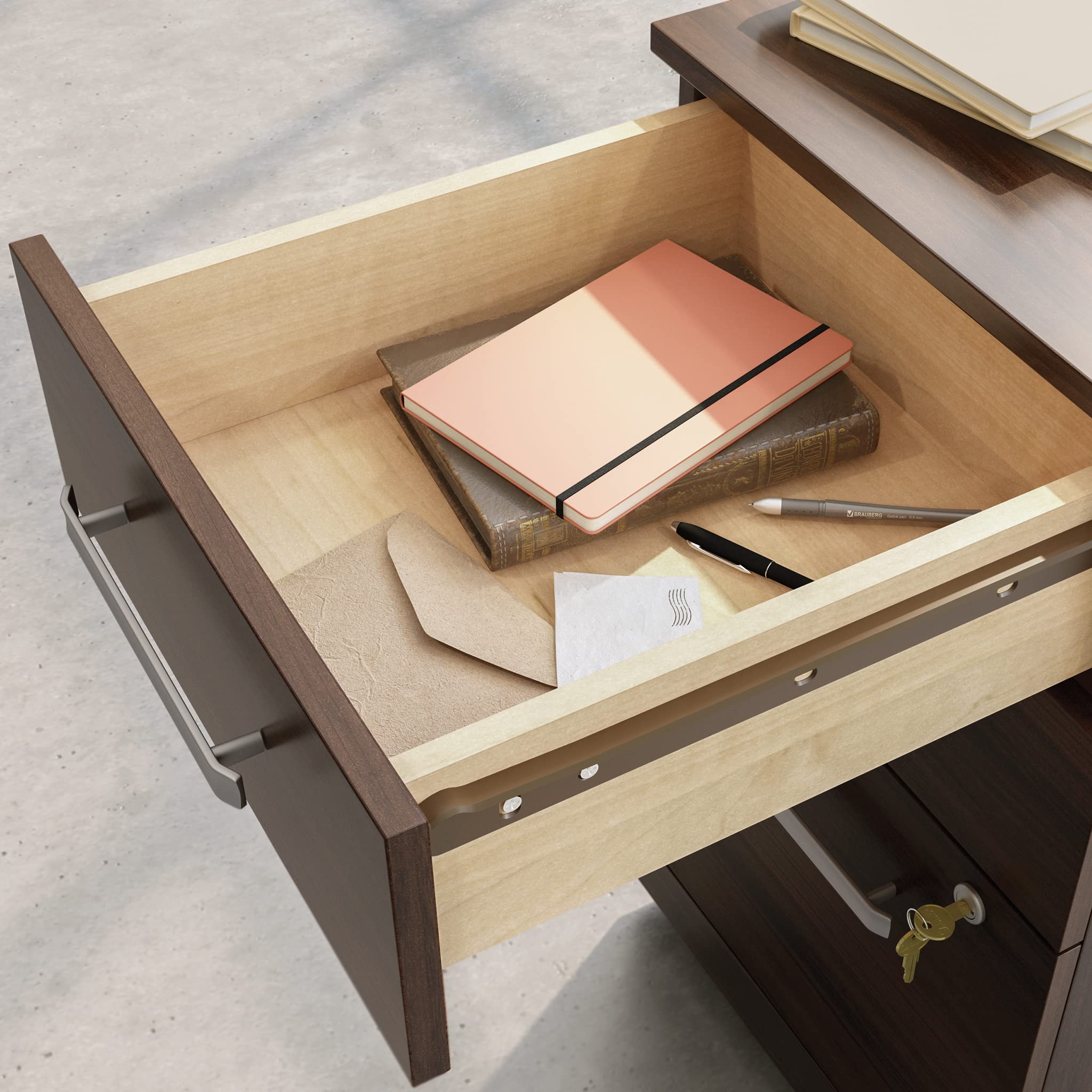 OfficeWorks by Sauder Affirm 3 Drawer Mobile File, Noble Elm Finish - Image 6