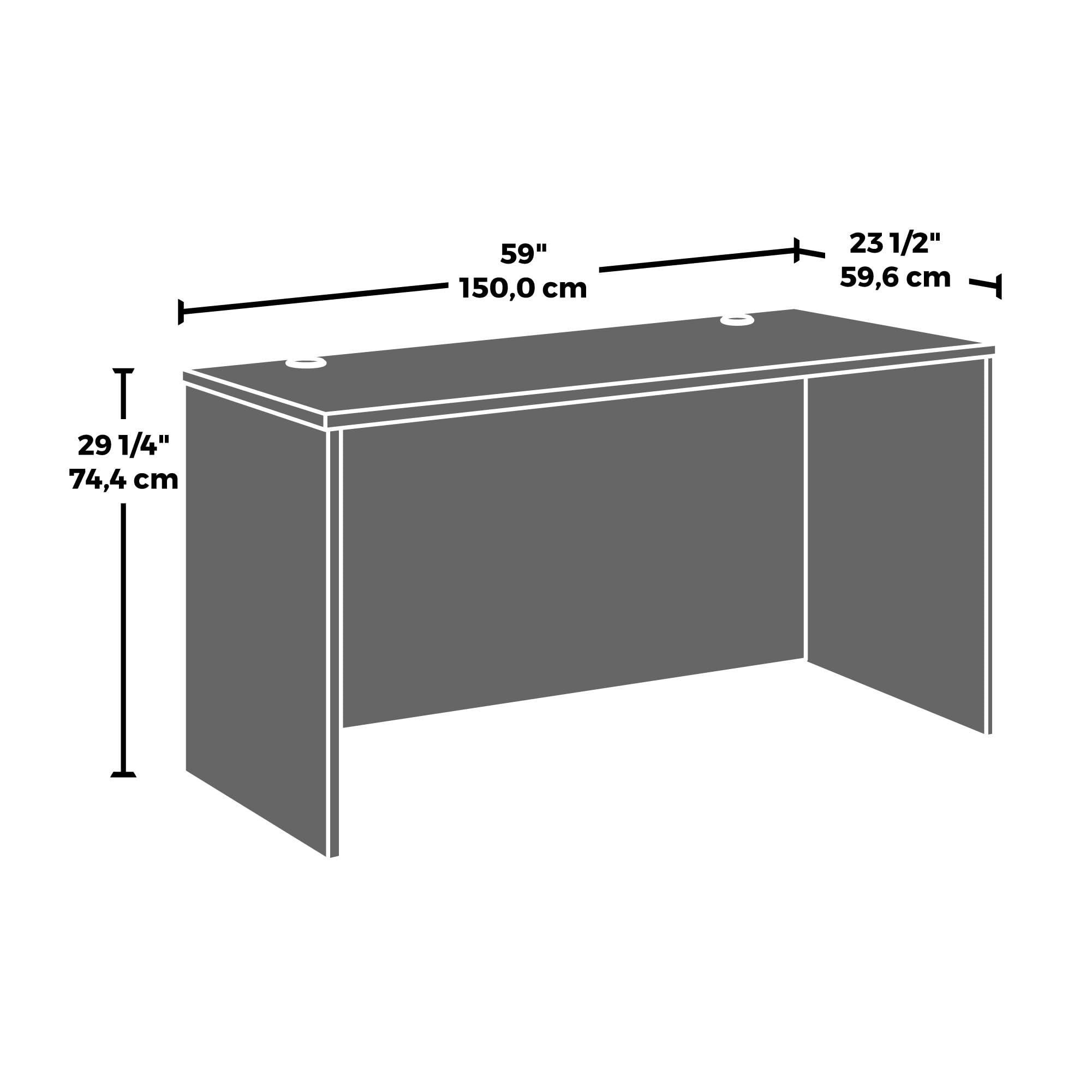 OfficeWorks by Sauder Affirm 60 X 24 Desk Shell/cred/Return, Noble Elm Finish - Image 3