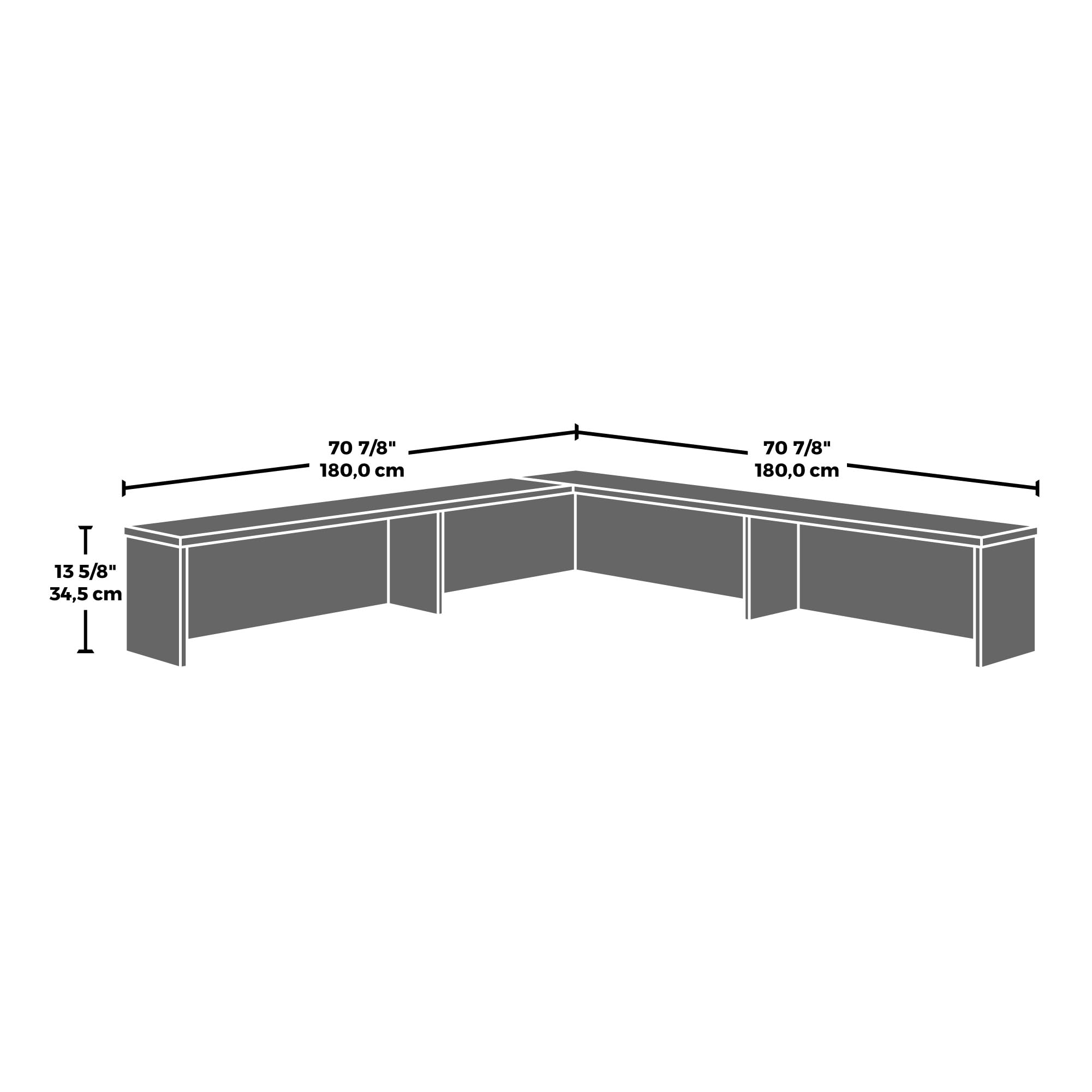OfficeWorks by Sauder Affirm Reception Station, L: 70.87'' x W: 70.87'' x H: 13.58'', Hudson Elm - Image 4