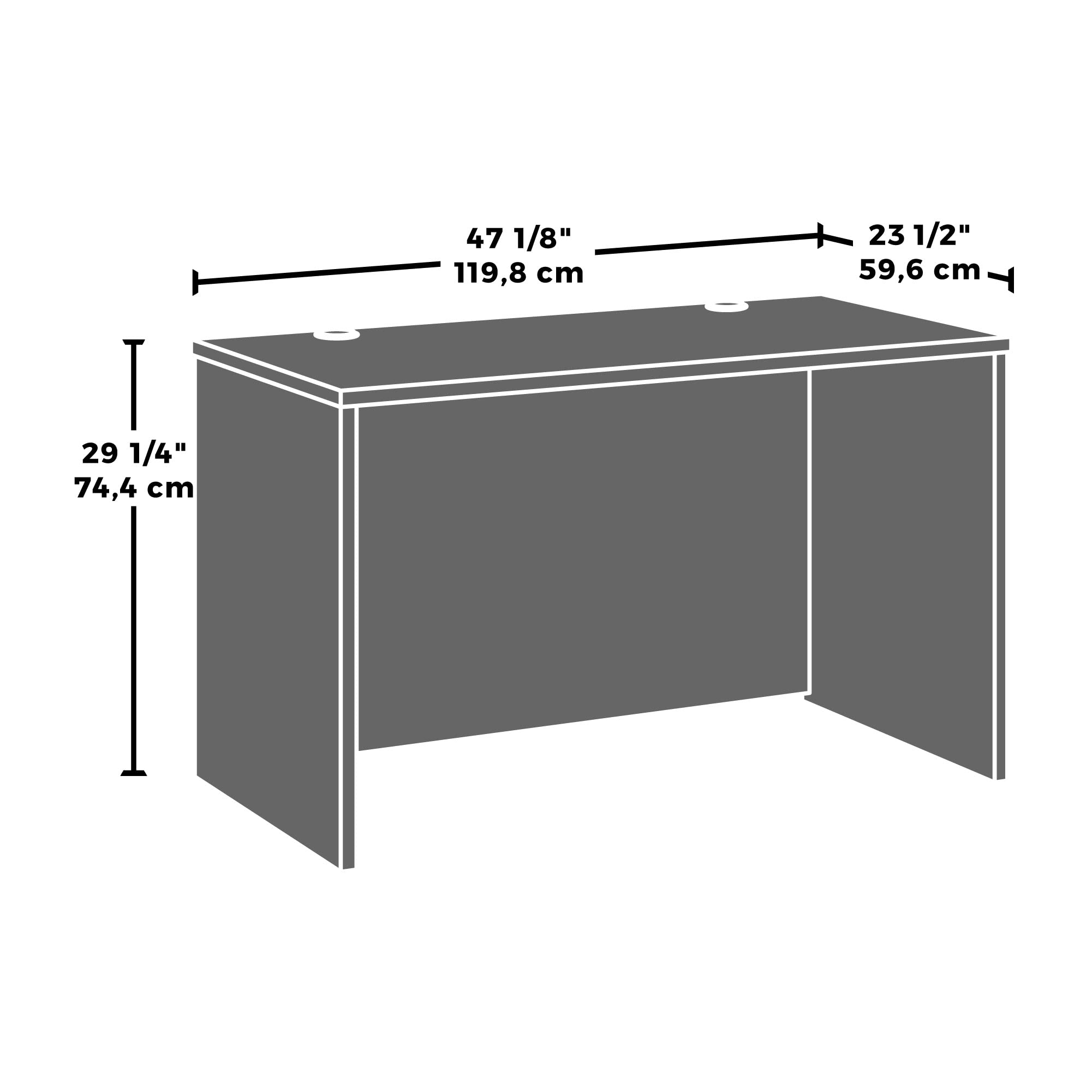 Sauder Affirm 48x24 Desk Shell/Credenza/Return, Classic Cherry Finish - Image 3