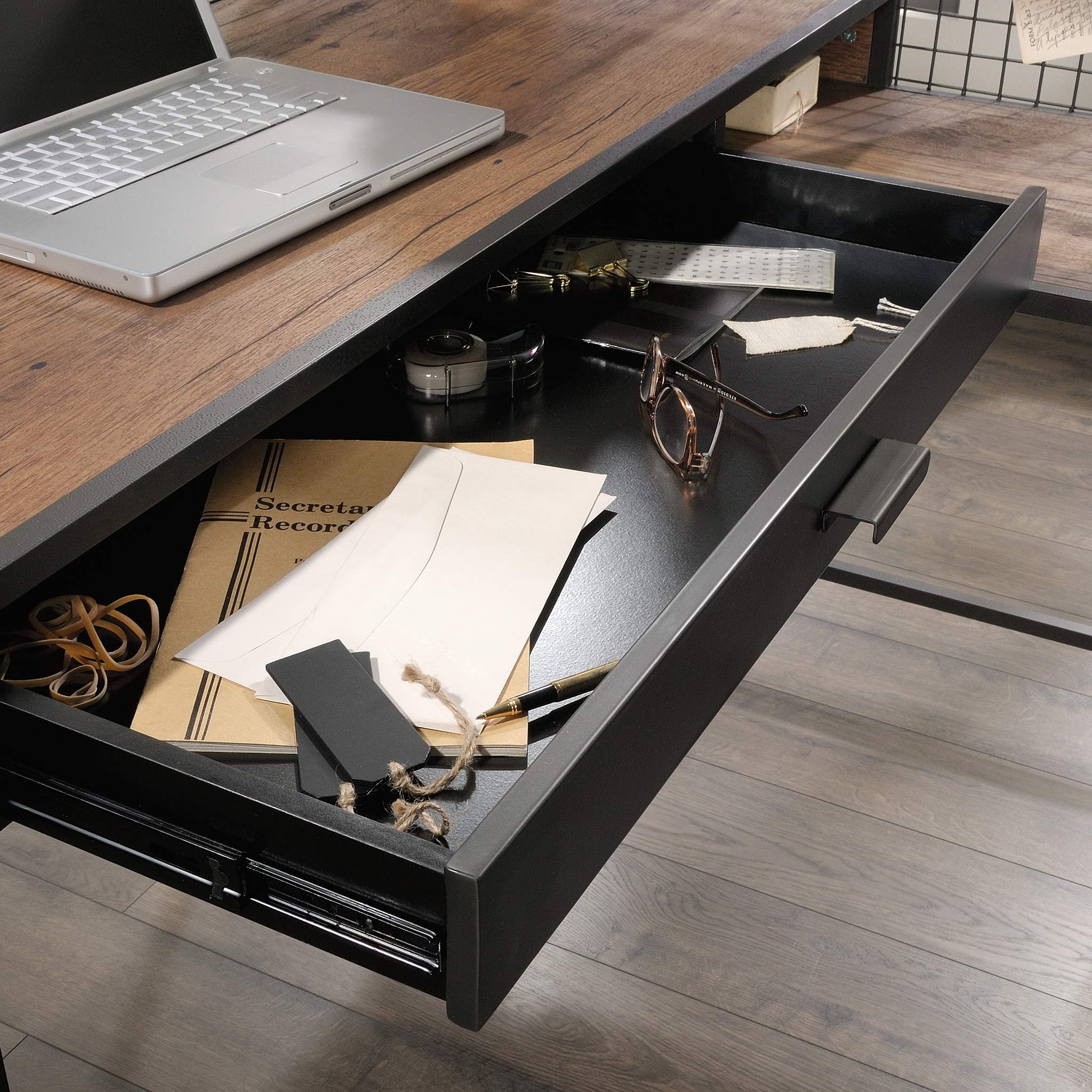 Sauder Boulevard Café L-Shaped Desk, Vintage Oak finish - Image 9