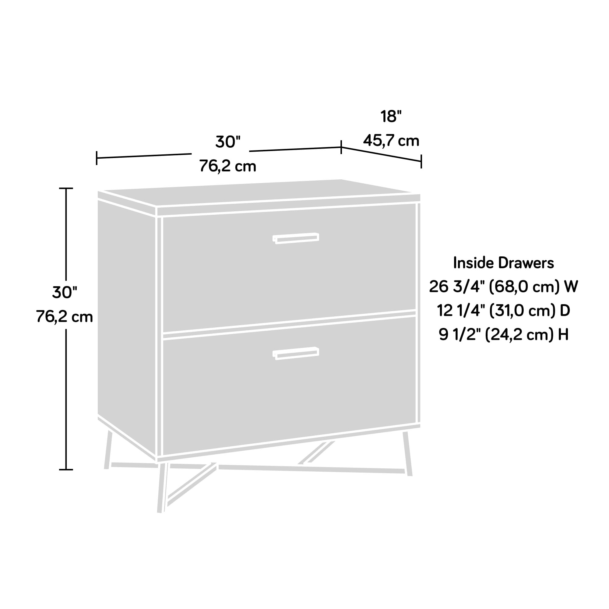 Sauder Canton Lane 2-Drawer Lateral File Cabinet, Brew Oak Finish - Image 3