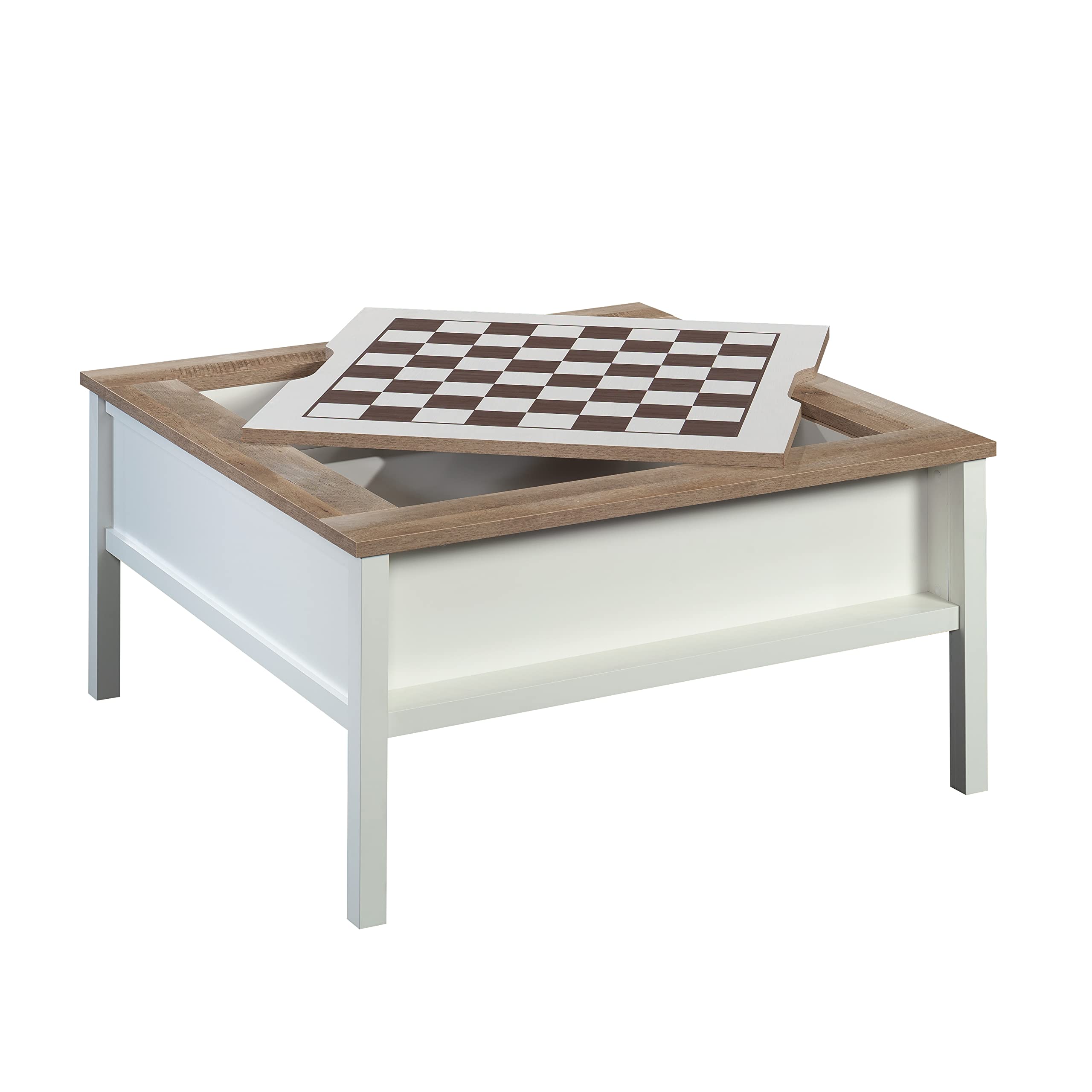 Sauder Cottage Road Coffee Table/Gaming Table with Removable Top, Soft White Finish - Image 6