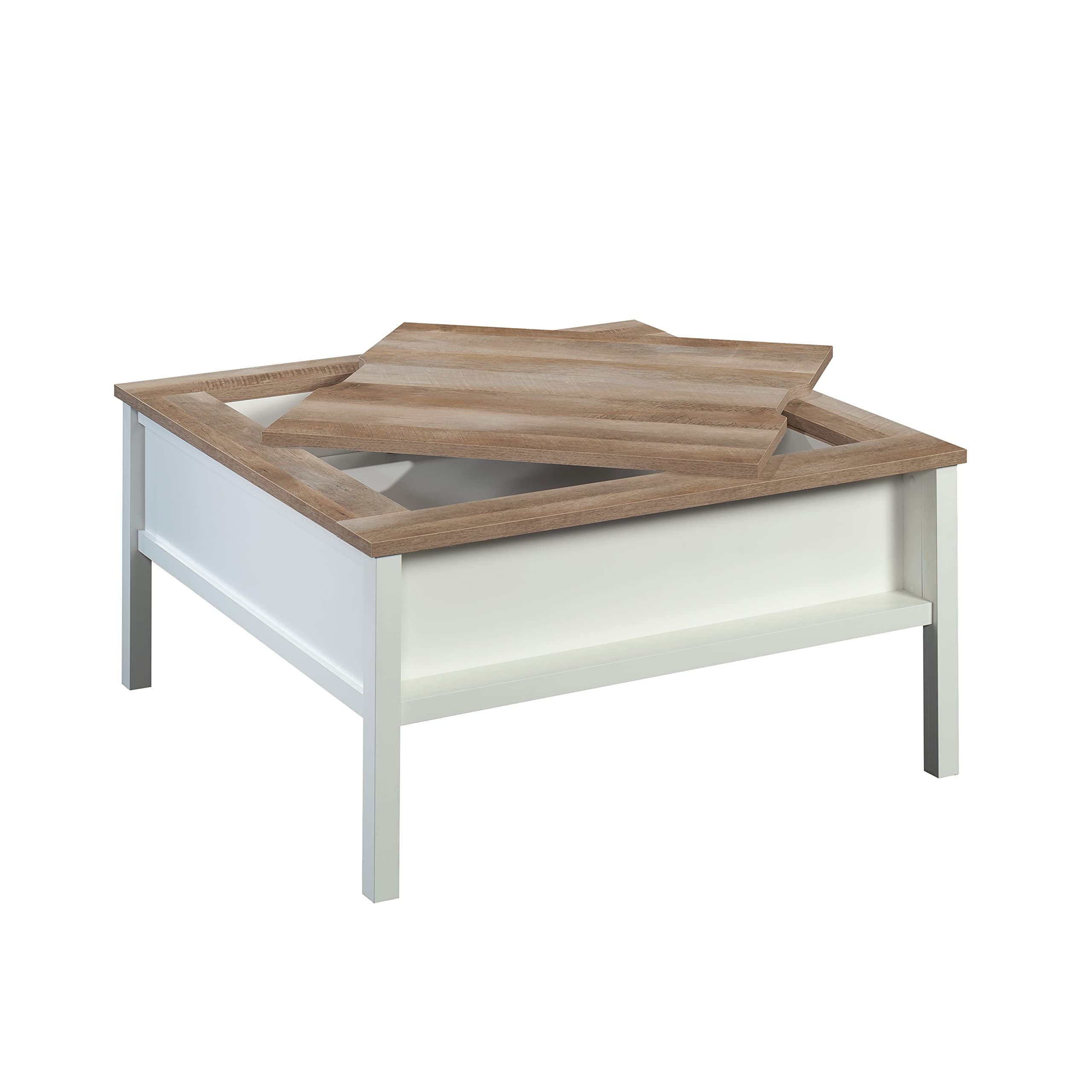 Sauder Cottage Road Coffee Table/Gaming Table with Removable Top, Soft White Finish - Image 7