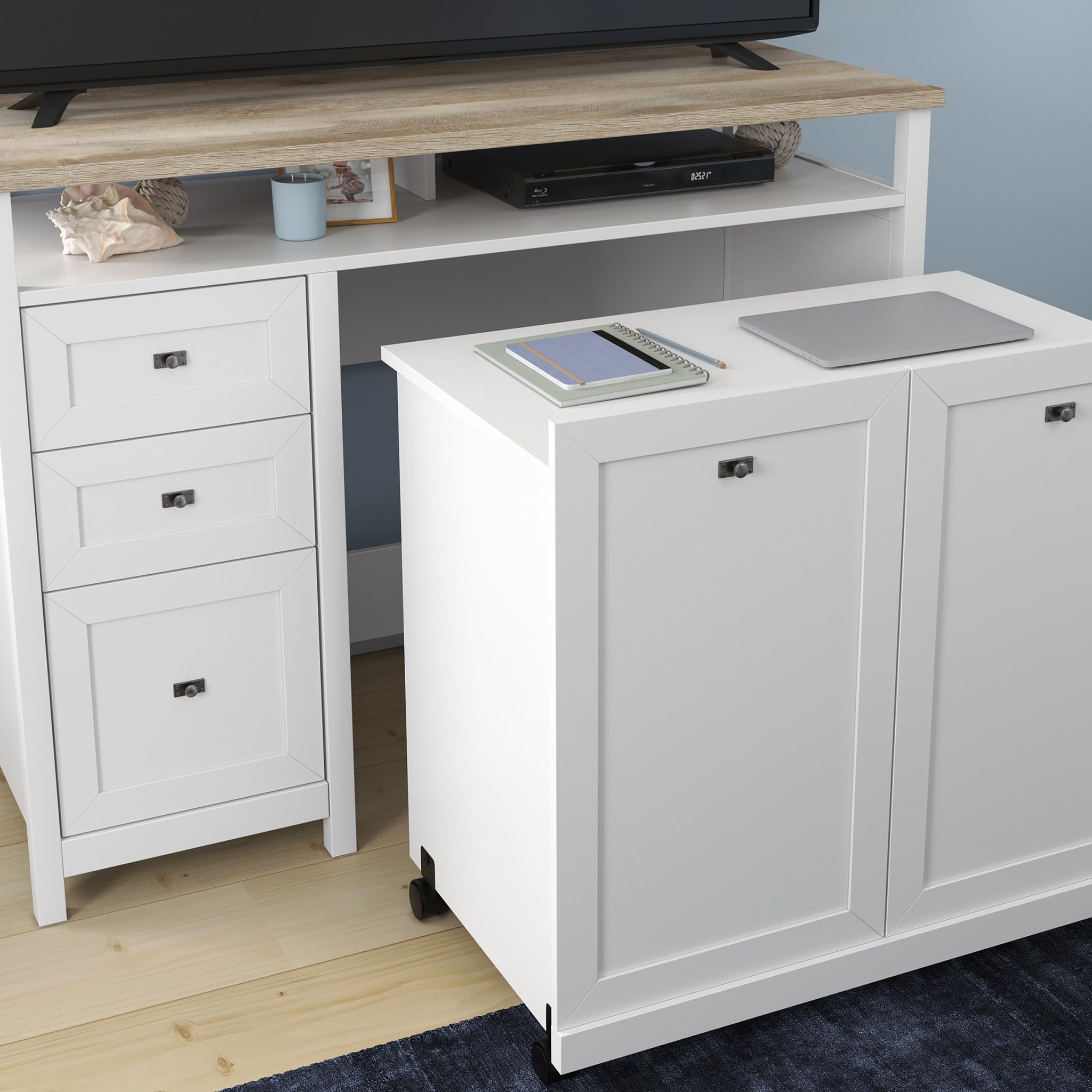 Sauder Cottage Road Credenza Desk, White Finish - Image 6
