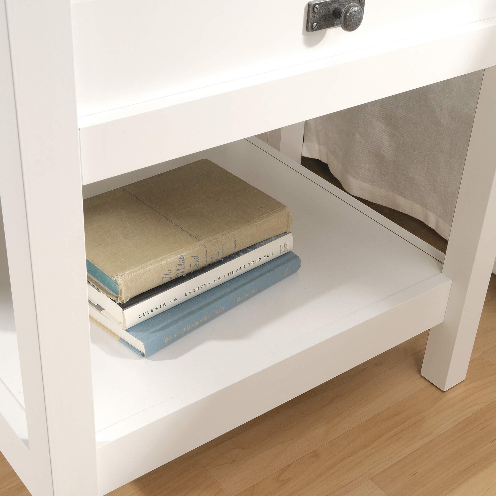 Sauder Cottage Road Nightstand, Farmhouse Style, Soft White with Oak Top - Image 9