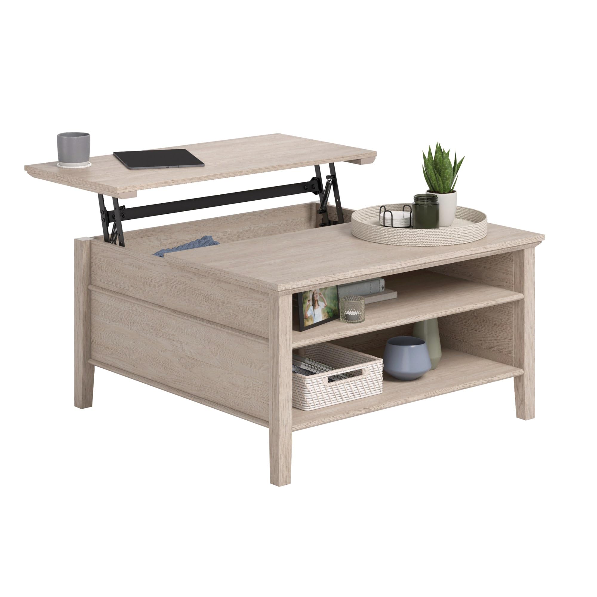 Sauder East Adara Lift Top Coffee Table, Cascase Oak Finish - Image 4