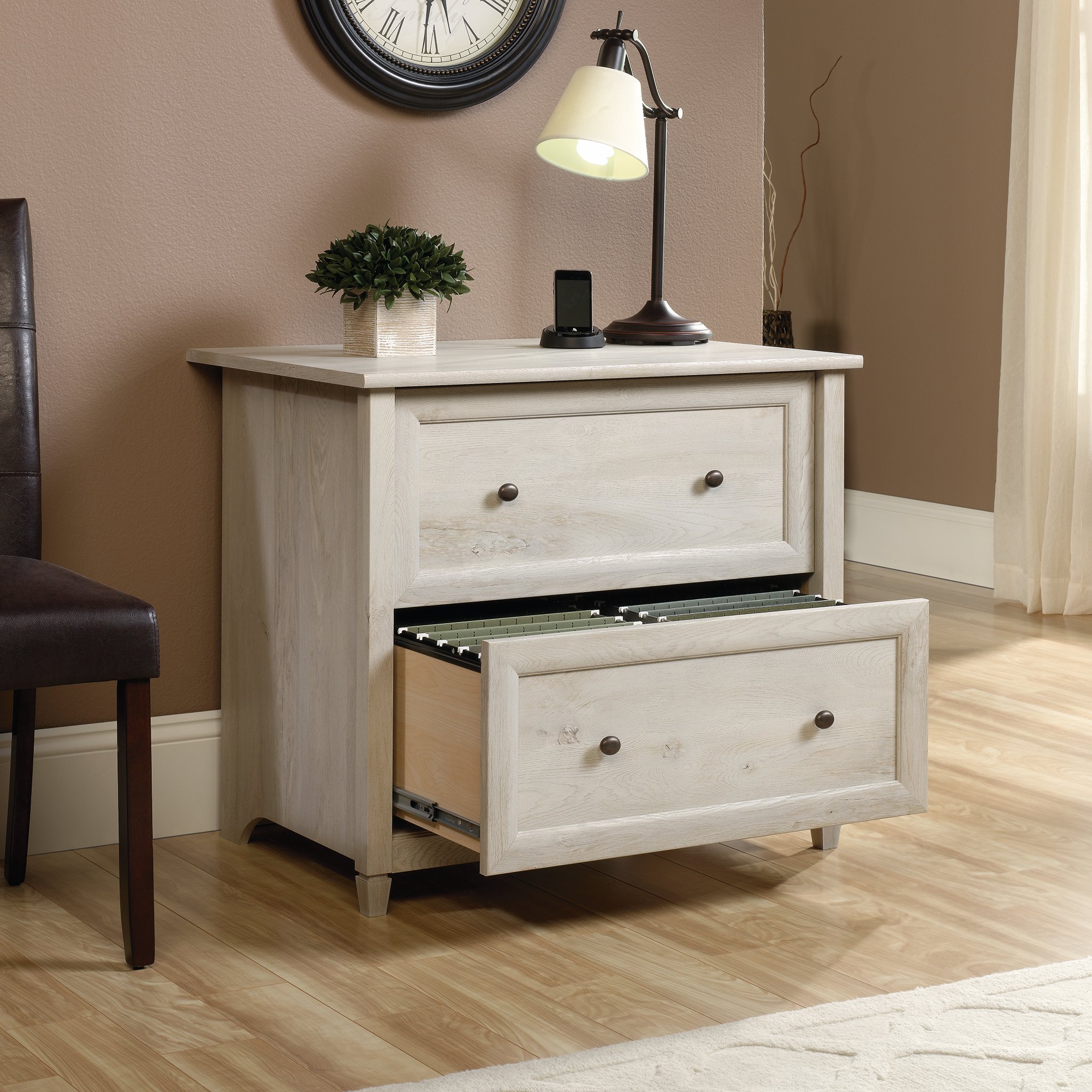 Sauder Edge Water 2 Drawer Lateral Filing Cabinet, Office File Cabinet, in Chalked Chestnut - Image 4