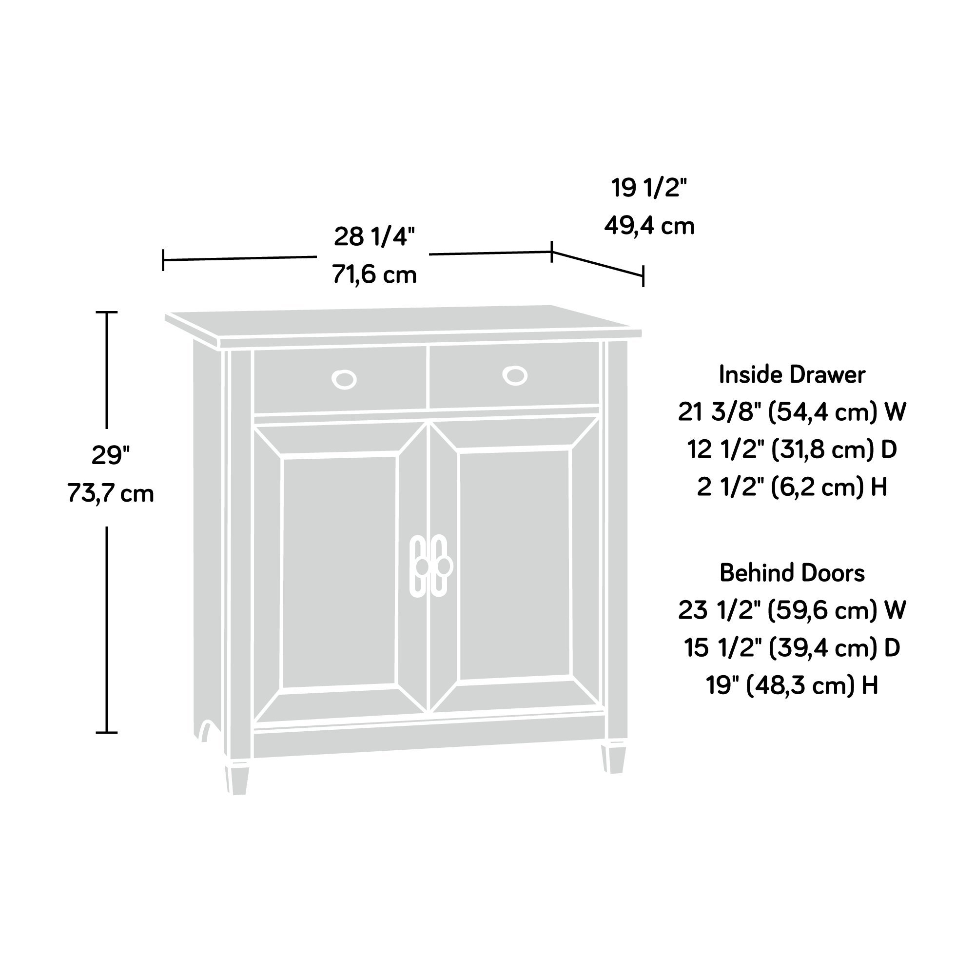Sauder Edge Water Accent Storage Cabinet with Doors, Utility Cabinet, in Chalked Chestnut finish - Image 3