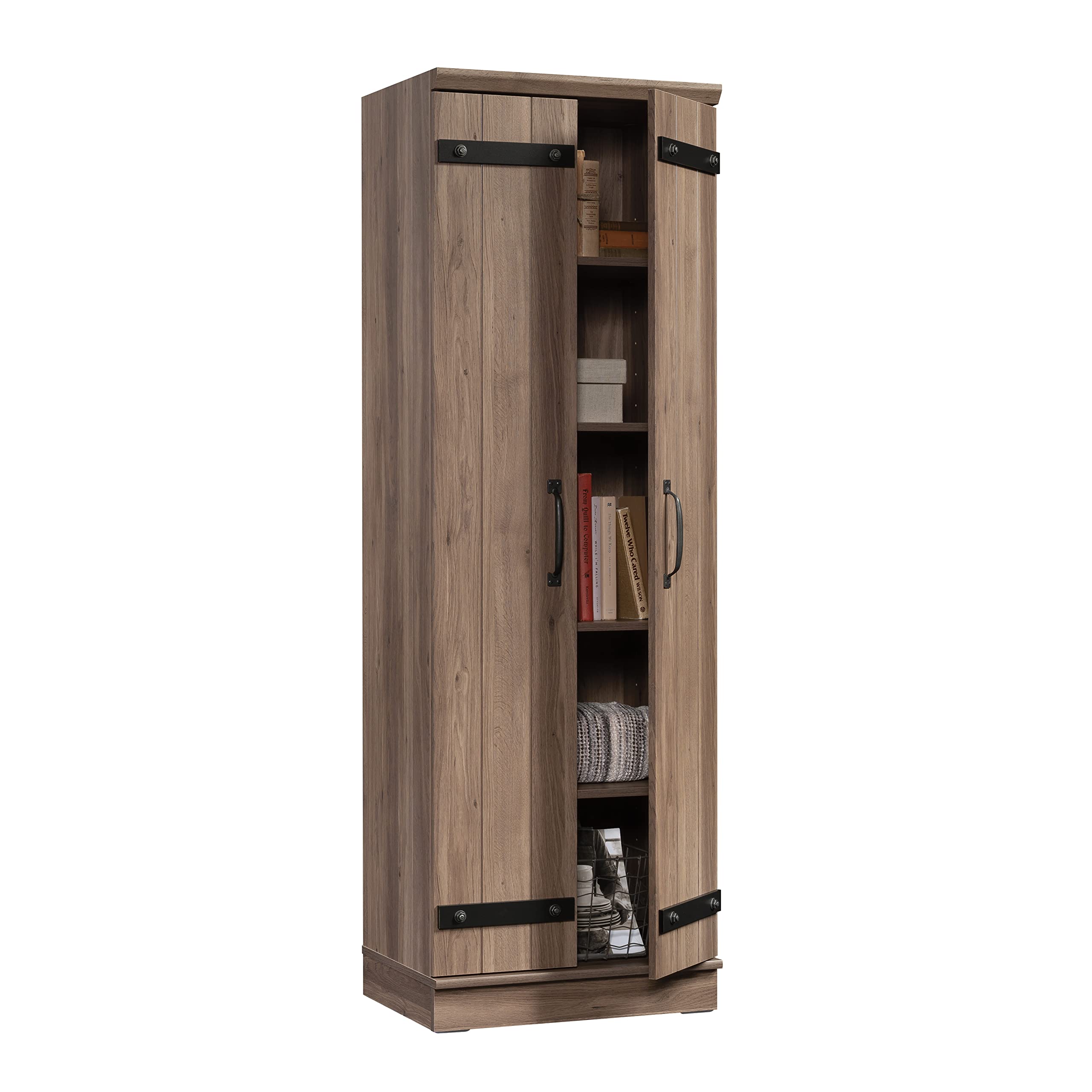Sauder HomePlus 2-Door Farmhouse Storage Cabinet/Pantry cabinets, Salt Oak Finish - Image 11