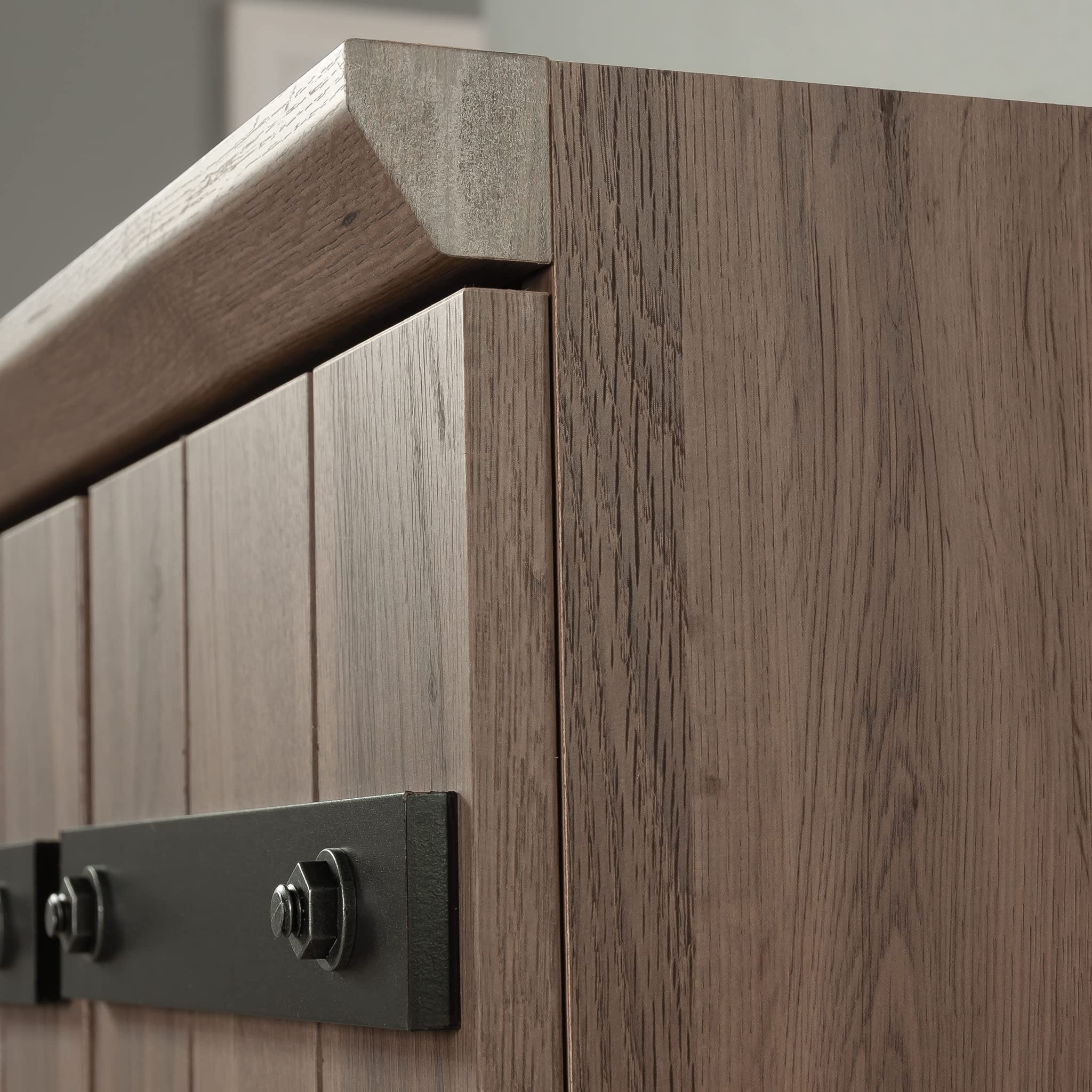 Sauder HomePlus 2-Door Farmhouse Storage Cabinet/Pantry cabinets, Salt Oak Finish - Image 9