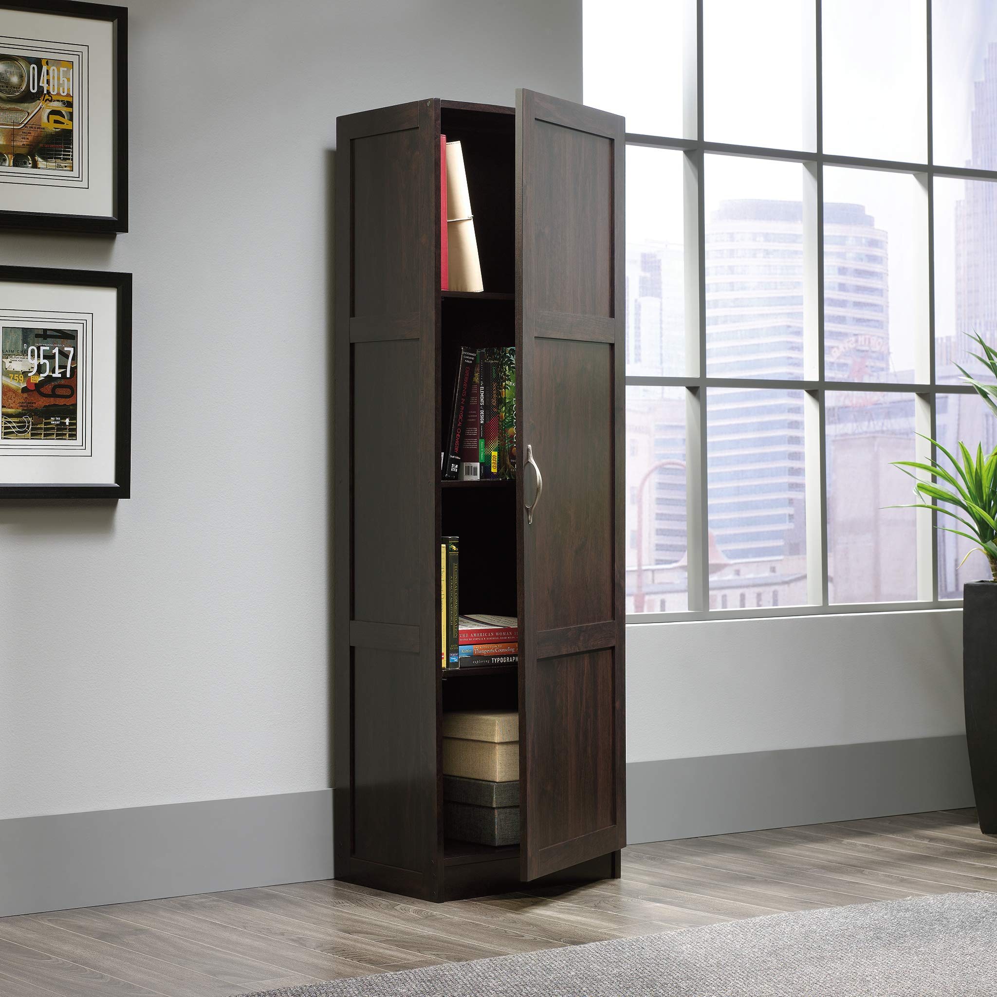 Sauder Miscellaneous Storage Storage Cabinet/ Pantry cabinets, Cinnamon Cherry finish - Image 4