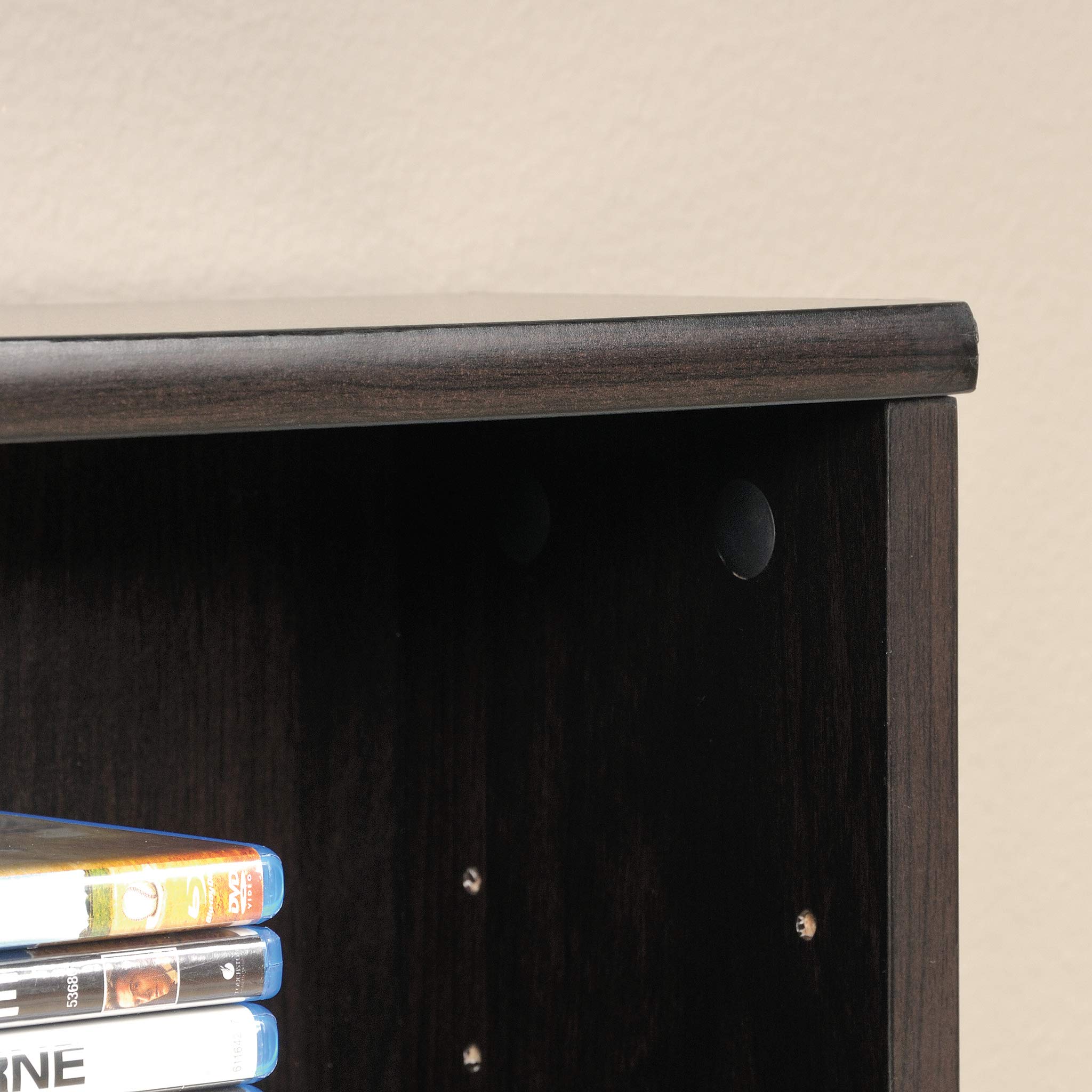 Sauder Multimedia 7 tier Storage Tower, Cinnamon Cherry finish - Image 8