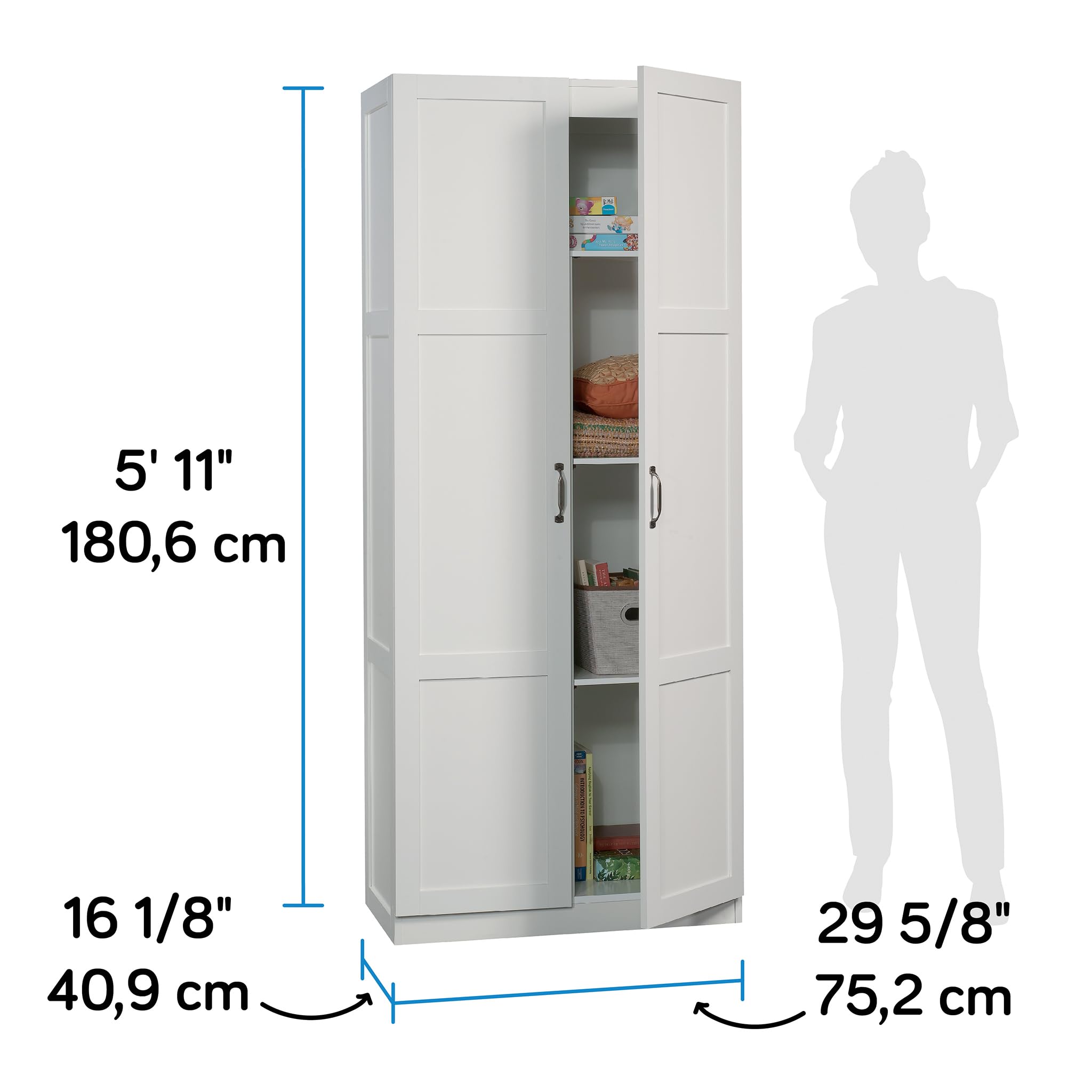 Sauder Select Storage Cabinet/ Pantry cabinets, White finish - Image 3