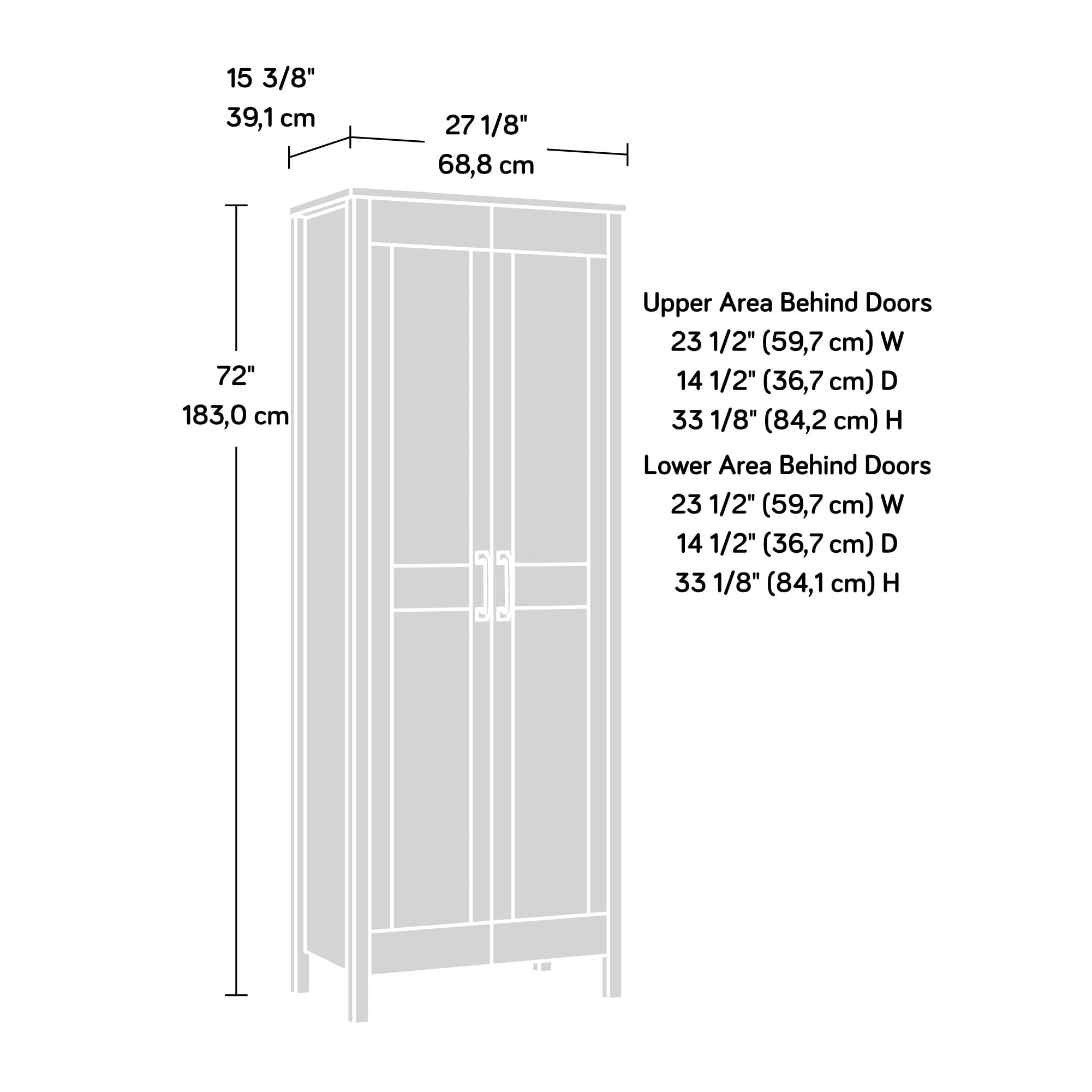 Sauder Select Two-Door Storage Cabinet, Versatile Home Storage Solution, Raven Oak Finish - Image 3