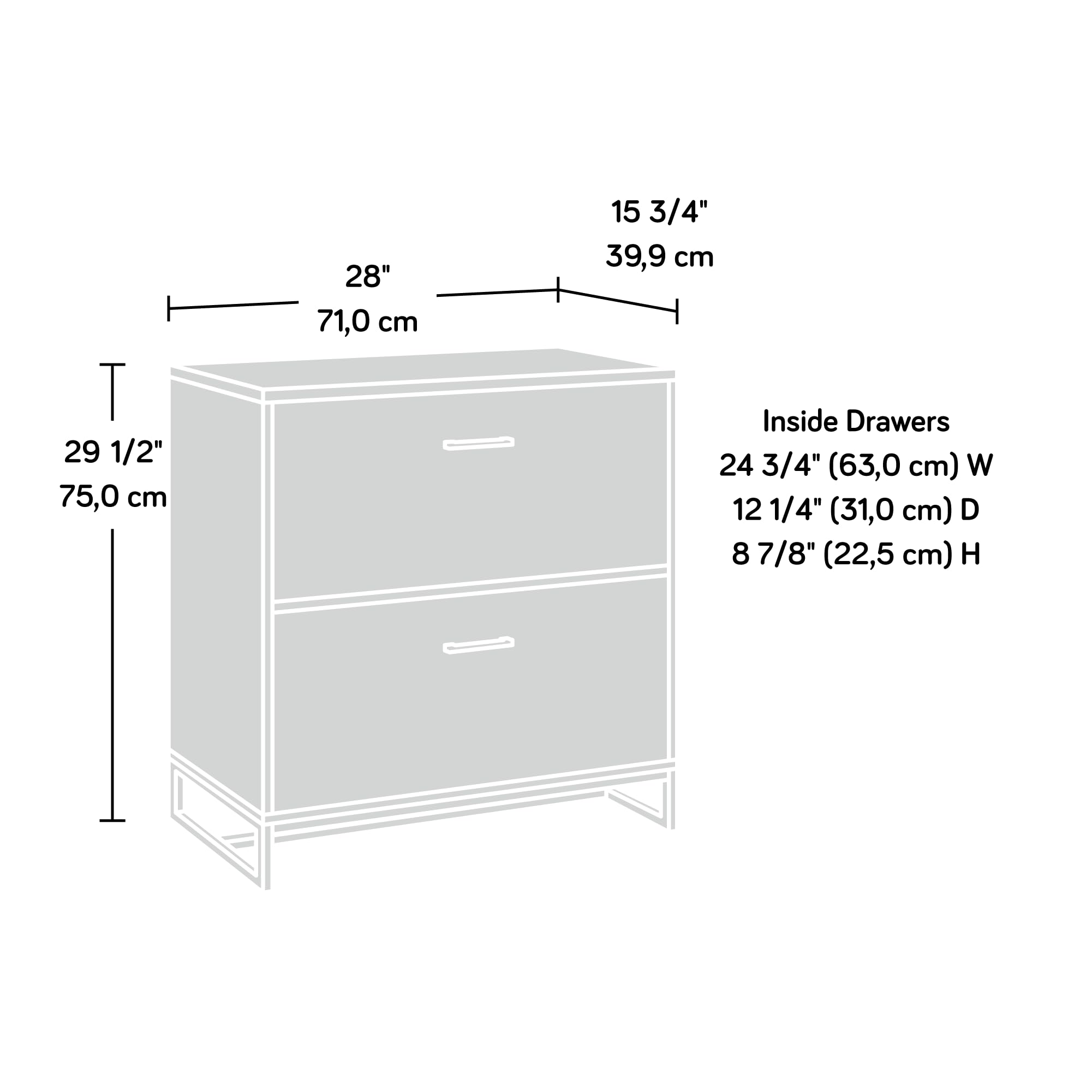Sauder Tremont Row 2-Drawer Lateral File Cabinet, Mystic Oak Finish - Image 3